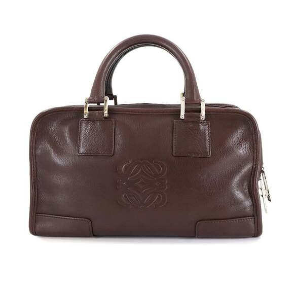 LOEWE Amazona 28 handbag in brown leather with silver hardware. - Picture 3 of 10